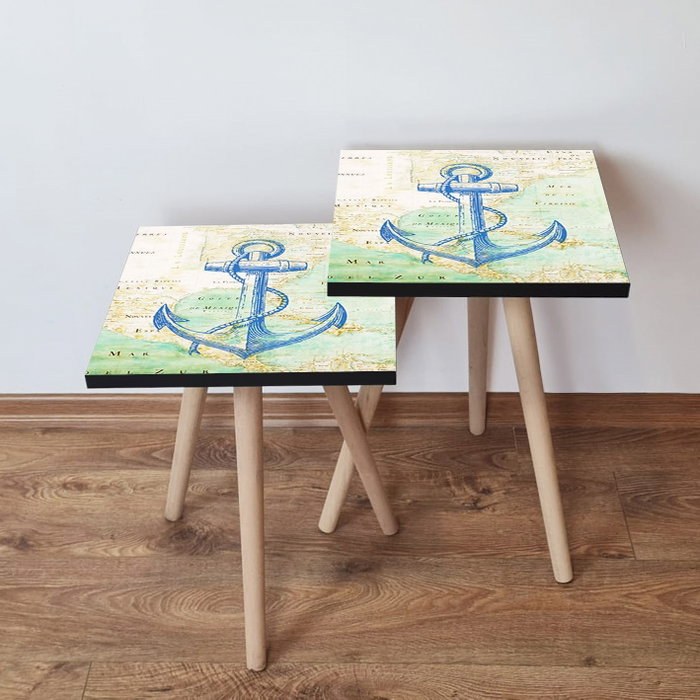 Hanah Home Mesas nido de 2 piezas - Azul Marino Hanah Home Mesas nido de 2 piezas - Azul Marino